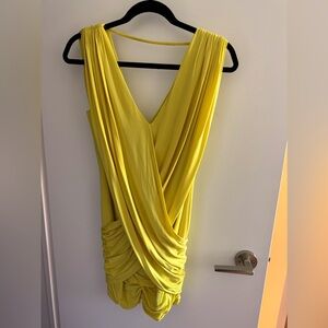 Lemon yellow BCBG Max Azria bodycon minidress